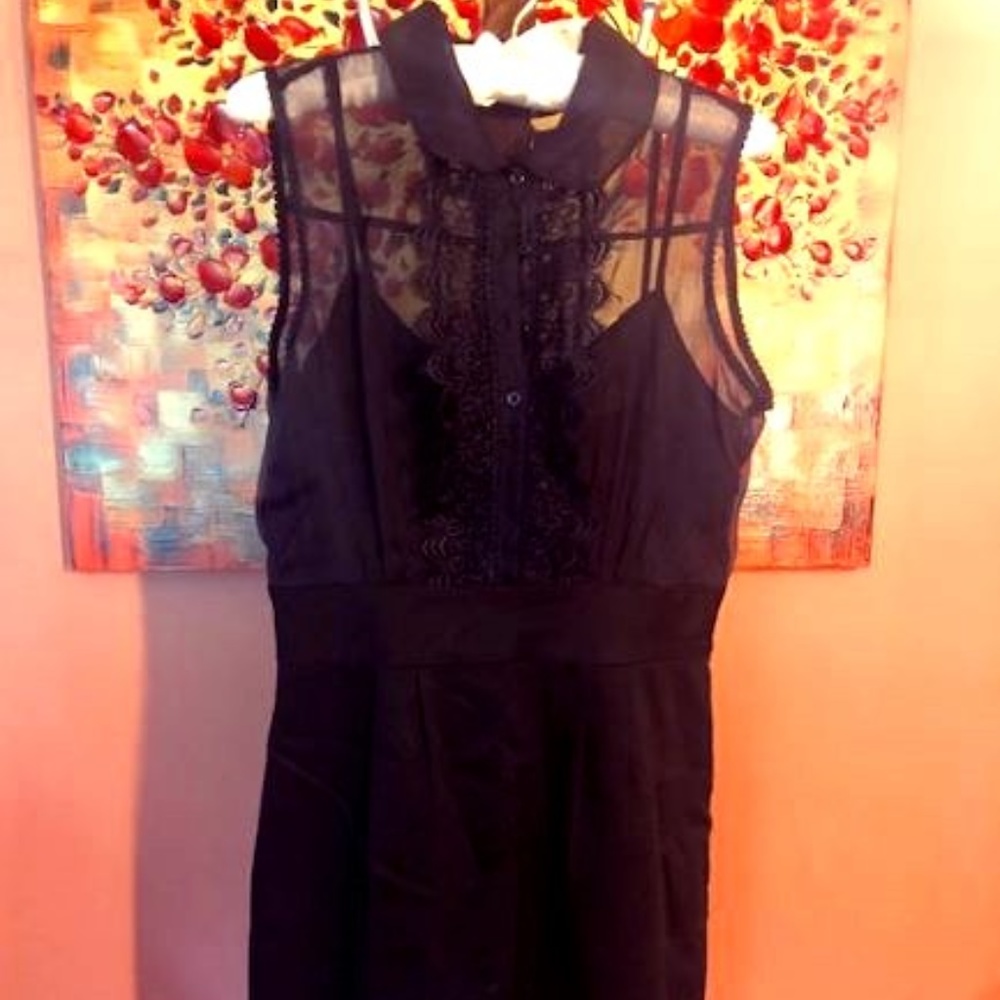 Back Shirt Dress with Sheer Top